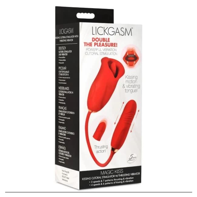 Lg Magic Kiss Clit Stim W/ Thrusting Vibe - Image 1
