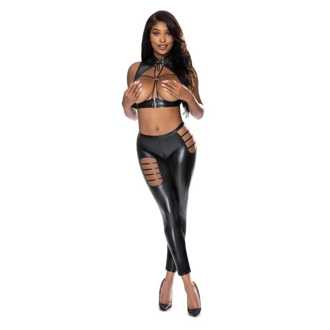 Liquid Onyx Open Vest & Leggings Black S/m - Image 1
