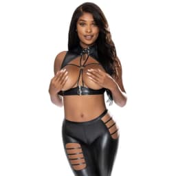 Liquid Onyx Open Vest & Leggings Black S/M, image 4