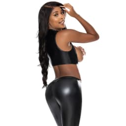 Liquid Onyx Open Vest & Leggings Black S/M, image 5
