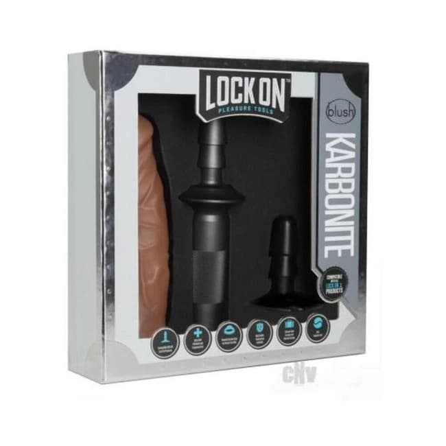 Lock on - Karbonite Dildo and Handle - Mocha - Image 1