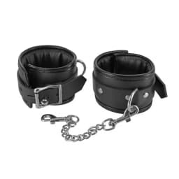 Locking Padded Wrist Cuffs with Chain Black, image 2