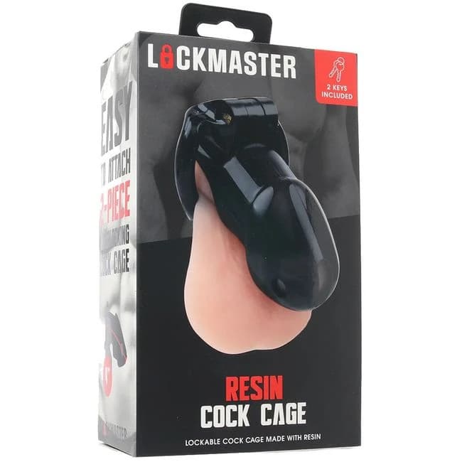 Lockmaster 4" Resin Cock Cage Black - Image 1