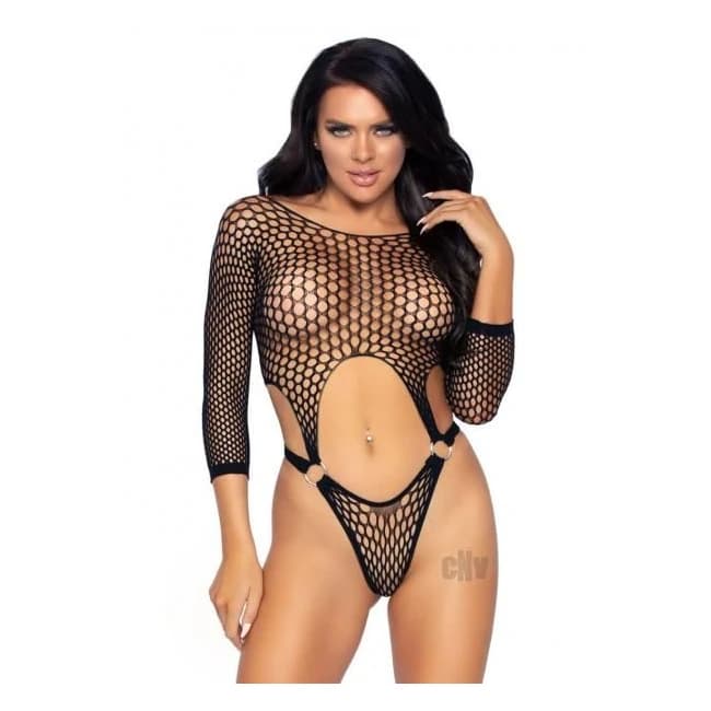 Long Sleeve Pothole Suit Thong Os Black - Image 1