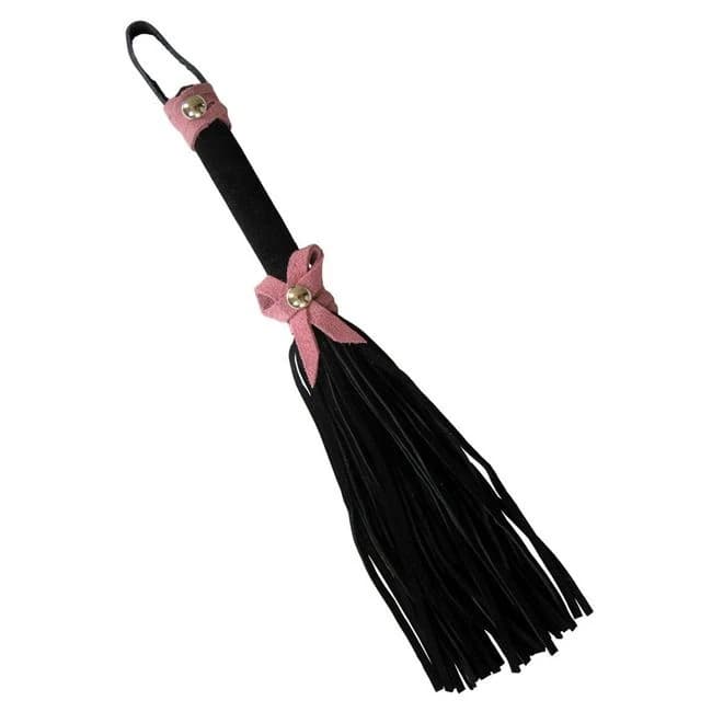 Love Knot Mini Flogger W/ Bow - Black W/pink Bow - Image 1