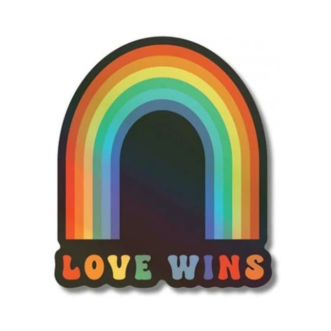 Love Wins Holographic Sticker - Pack of 3 - Image 1