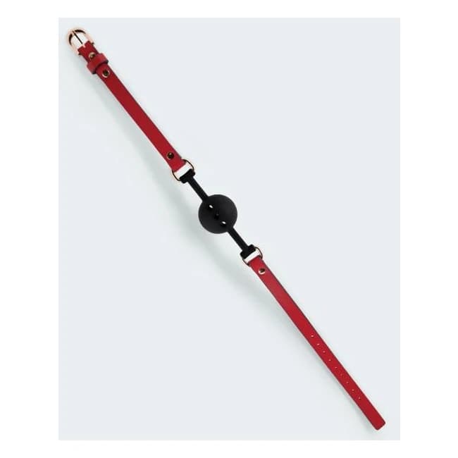 Lust Pu Leather Ball Gag - Red/black - Image 1