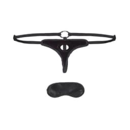Lux Fetish Black Velvet Bikini Strap on O/S, image 1
