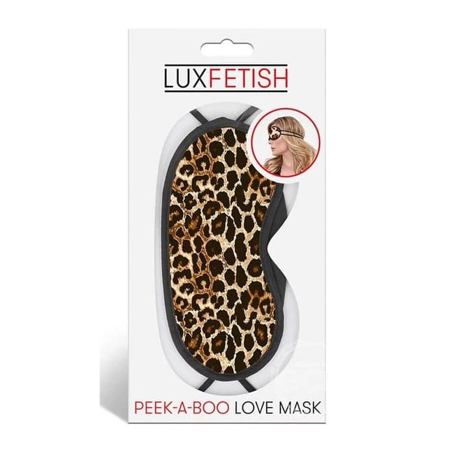 Lux Fetish Peek-a-boo Love Mask Leopard - Image 1