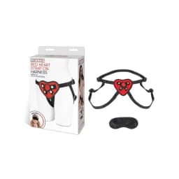 Lux Fetish Red Heart Strap on Harness - Image 1