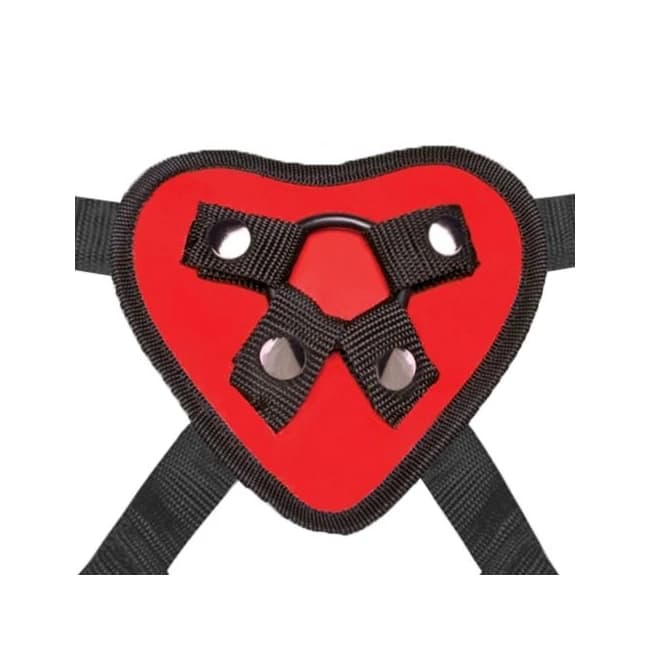 Lux Fetish Red Heart Strap on Harness - Image 4