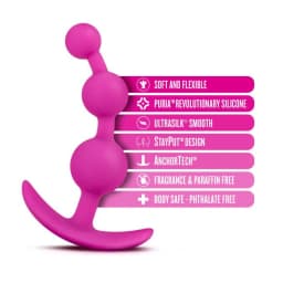 Luxe Be Me 3 Fuschia Anal Plug, image 2