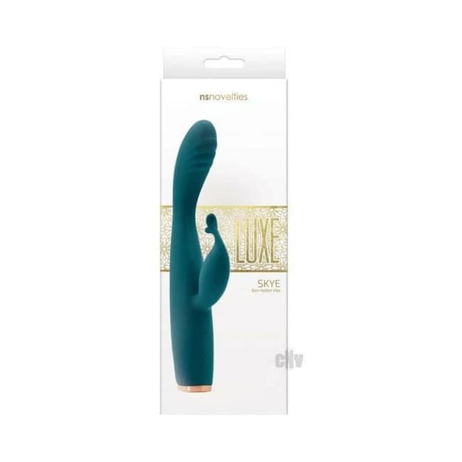 Luxe Skye Rechargeable Dual Stimulator - Green - Image 1