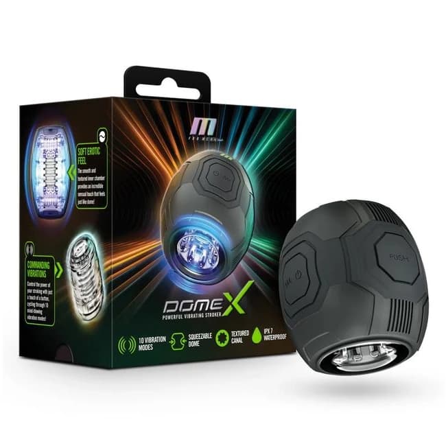 M for Men Dome X Vibrating Masturbator Black - Image 1