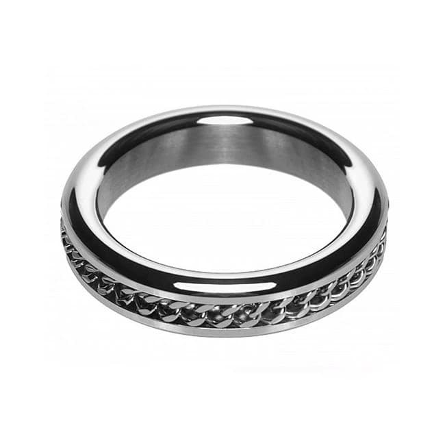 M2m Chrome Cock Ring Chain Design 1.75 Inches - Image 1