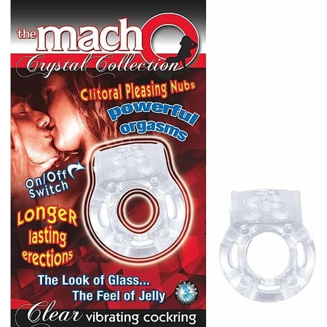 Macho Crystal Cockring Clear Vibrating - Image 1