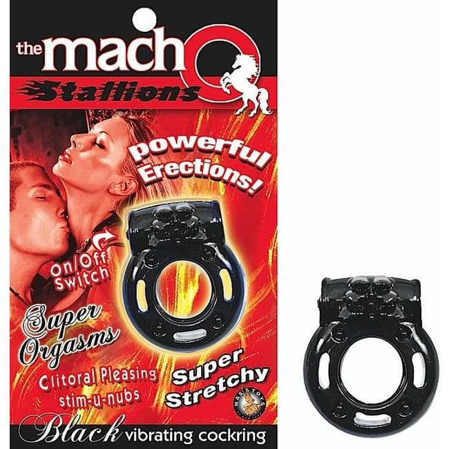 Macho Stallions Cockring Black Vib. - Image 1
