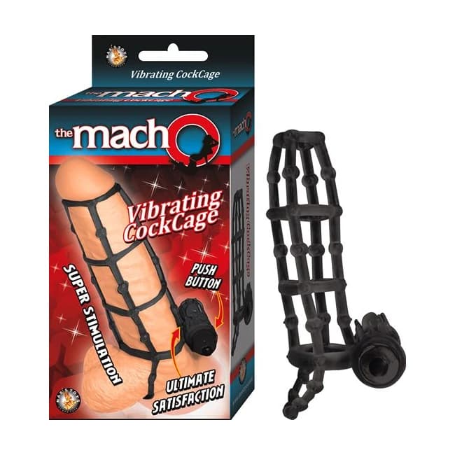 Macho Vibrating Cockcage Black - Image 1