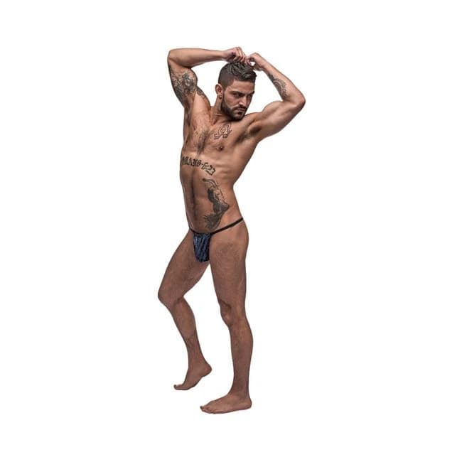 Male Power Blue Streak Micro Thong V Blue Lx - Image 1