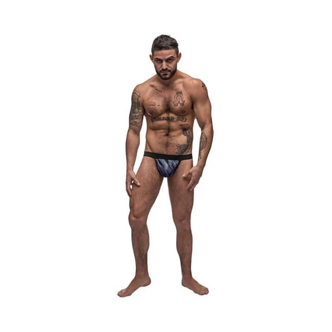 Male Power Blue Streak Posing Strap Blue Os - Image 1