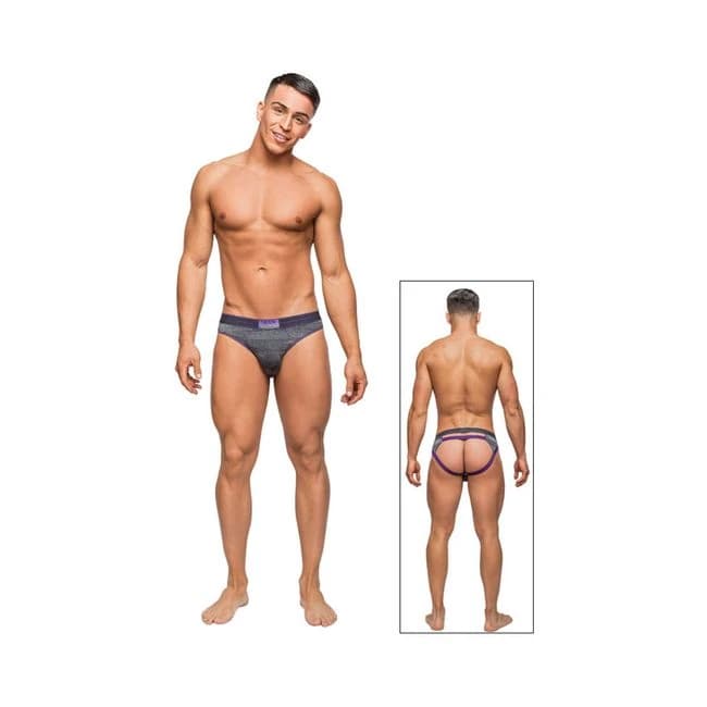 Male Power Heather Haze Cutout Thong Grey Lx - Image 1