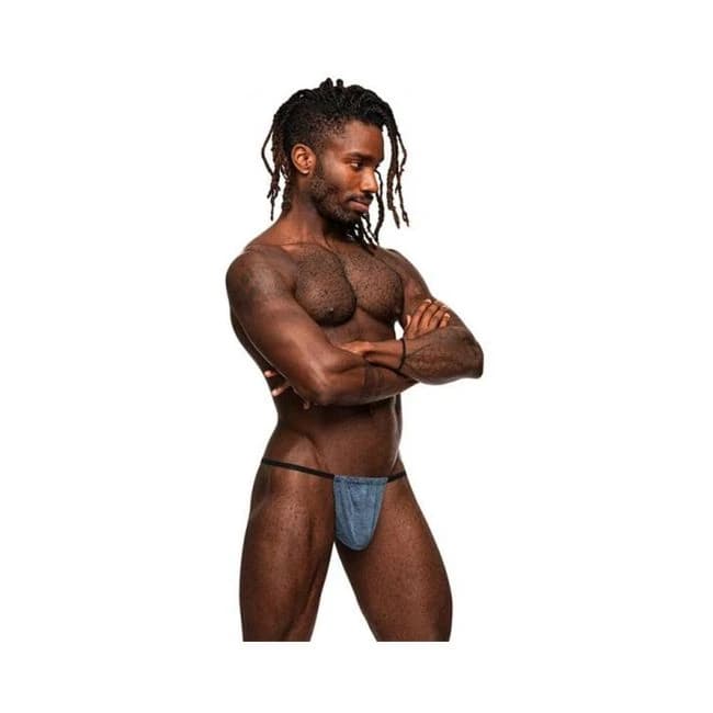 Male Power Inter-mingle Posing Strap Blue O/s - Image 1