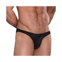 Male Power Lace Wonder Bikini Black Medium, image 1