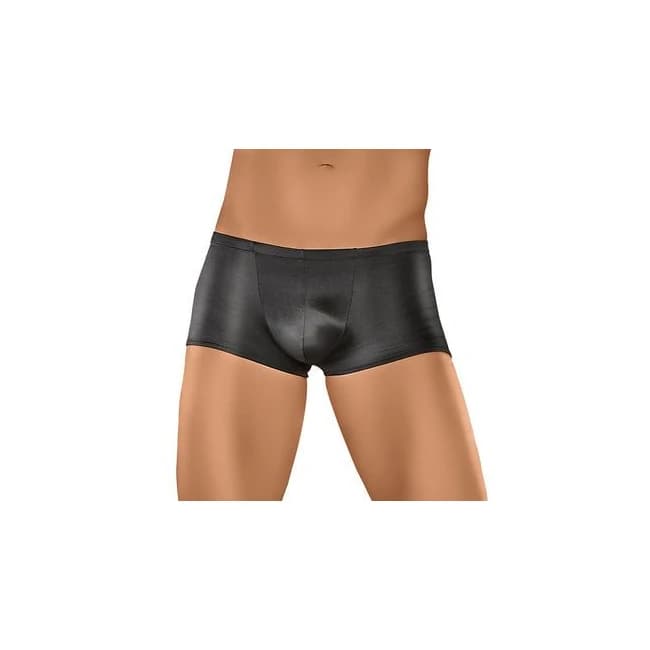 Male Power Satin Lycra Boxer Shorts Black - Image 1