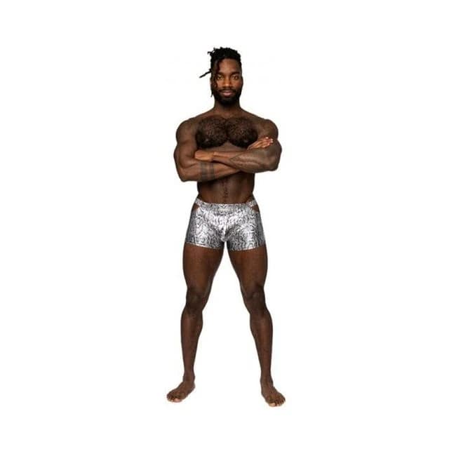 Male Power S'naked Pouch Short Silver/black - Image 1