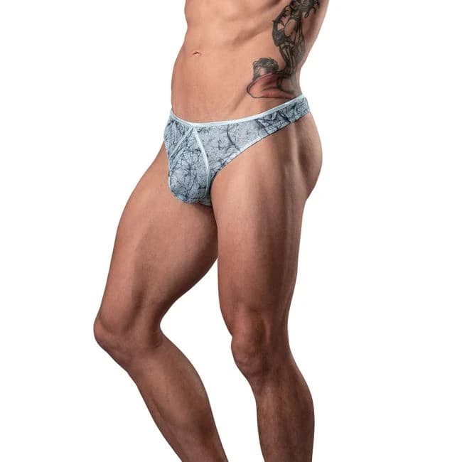 Marble Mesh Mini Thong Light Blue L/xl - Image 1