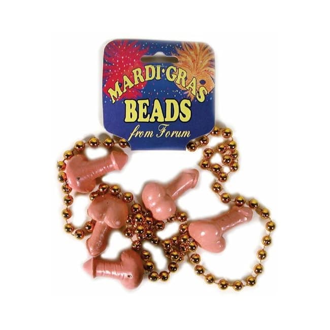 Mardi Gras Penis Beads Beige - Image 1