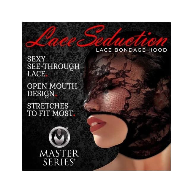 Master Series Lace Seduction Bondage Hood - Image 2