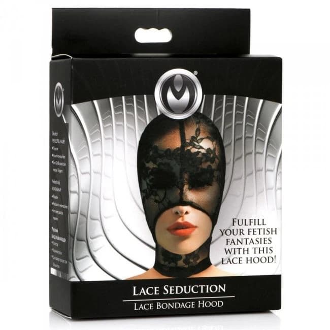 Master Series Lace Seduction Bondage Hood - Image 3
