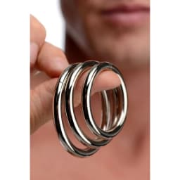 Master Series Trine Steel Cock Ring Set - Image 3