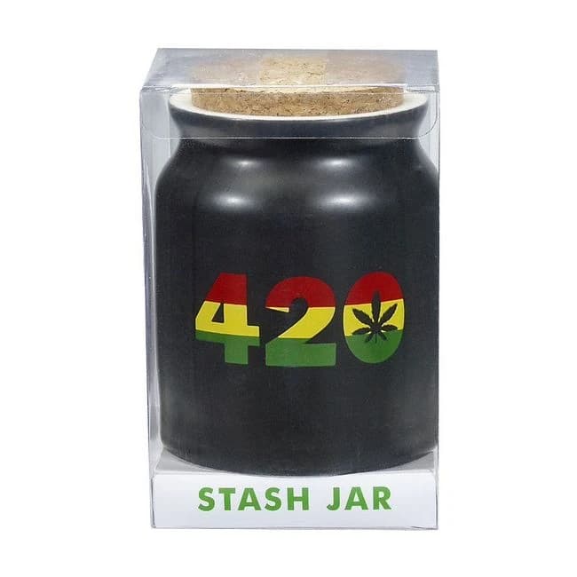Matte Black 420 Stash Jar - Image 1