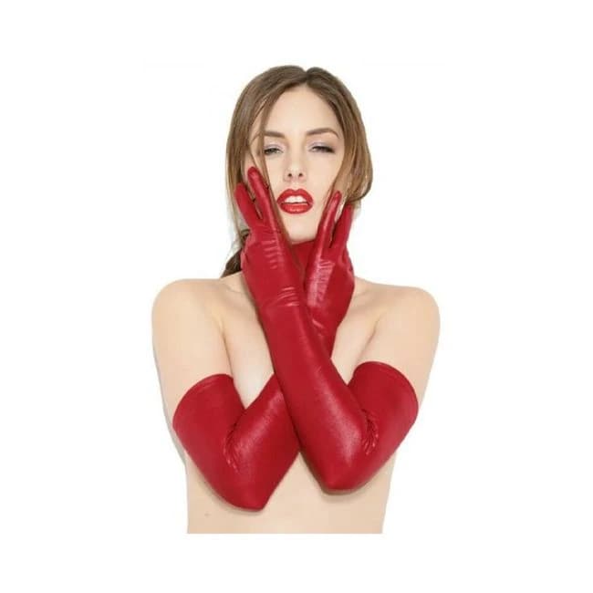 Matte Wetlook Gloves Merlot Os - Image 1