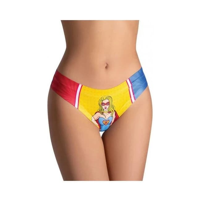 =mememe Comics Wonder Girl Printed Thong - Image 1