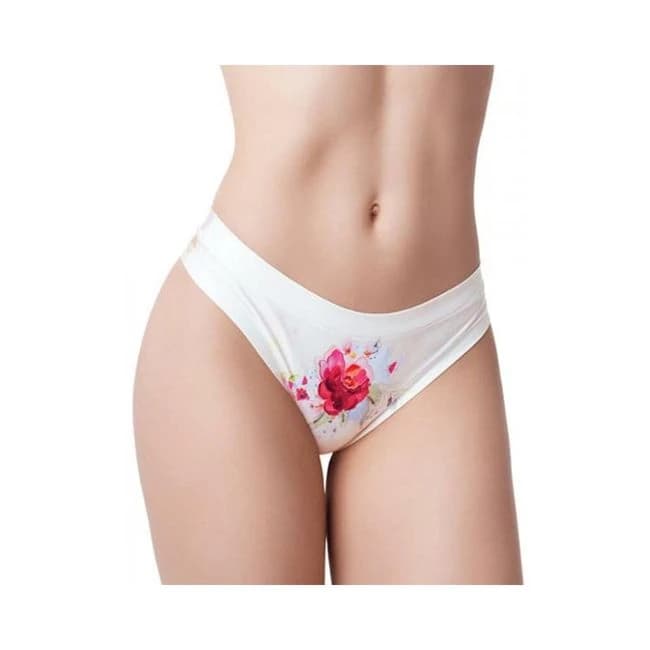 =mememe Flower Power Rose Printed Thong - Image 1