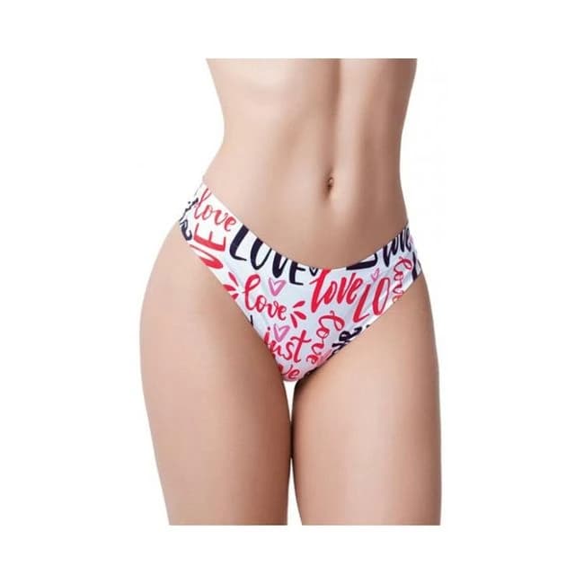 =mememe Love Message Printed Thong - Image 1