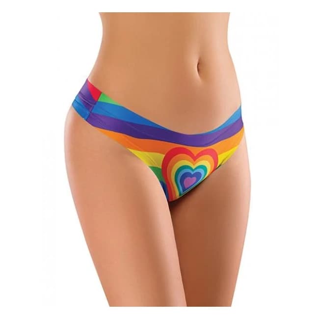 Mememe Pride Heart Printed Thong - Image 1