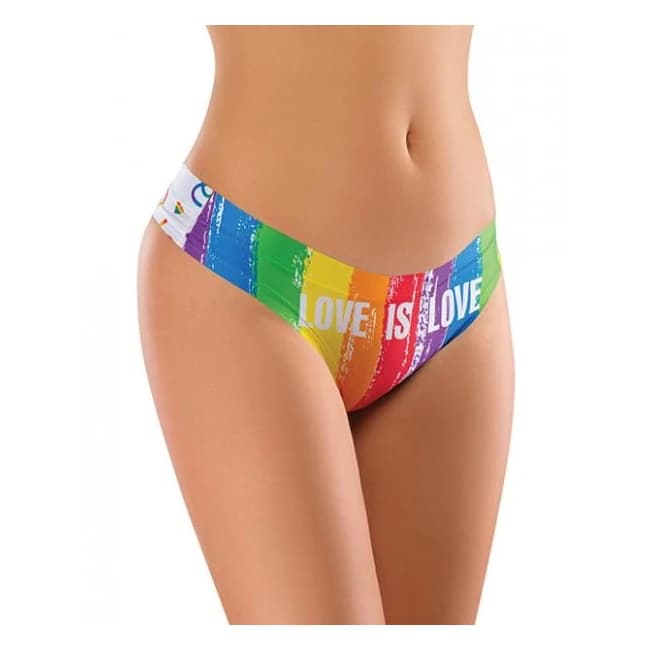 Mememe Pride Love Is Printed Thong - Image 1