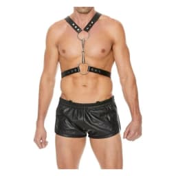 Men's Harness with Metal Bit - Black, image 1