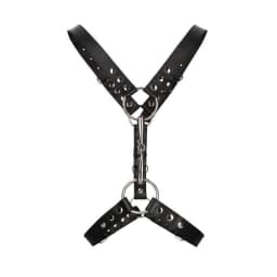 Men's Harness with Metal Bit - Black, image 2