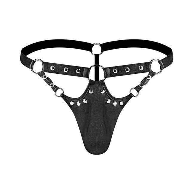 Men's Jouster Thong S/m Black Fetish Gear - Image 1