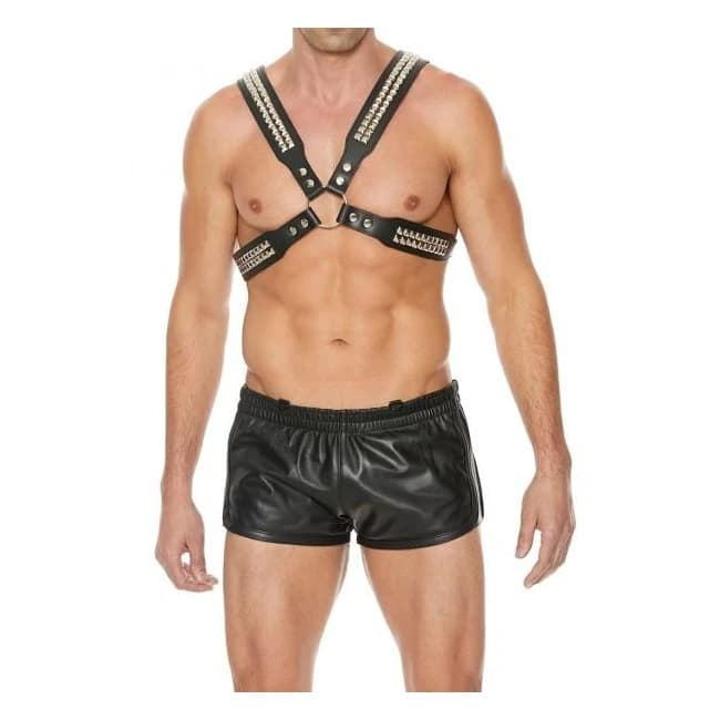 Men's Pyramid Stud Body Harness - Black - Image 1