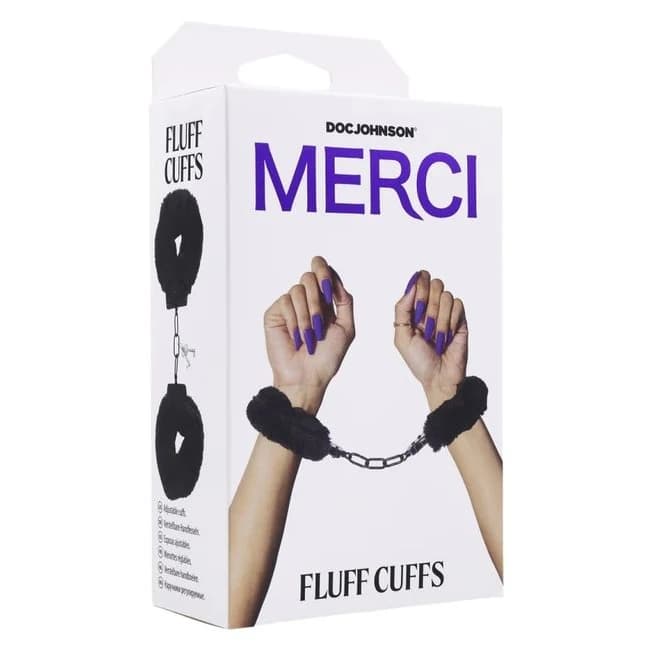 MERCI FLUFF CUFFS BLACK  - Image 1