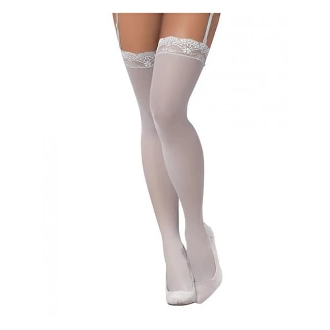 Mesh Thigh High Stockings Shoreline Grey O/s - Image 1