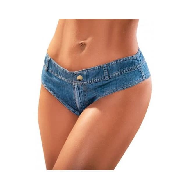 Micro Mini Solid Shorts Light Chambray Md - Image 1