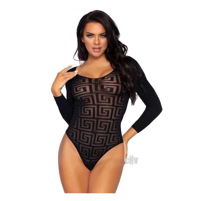 Mosaic Opaque Snap Crotch Suit Os Black - Image 1