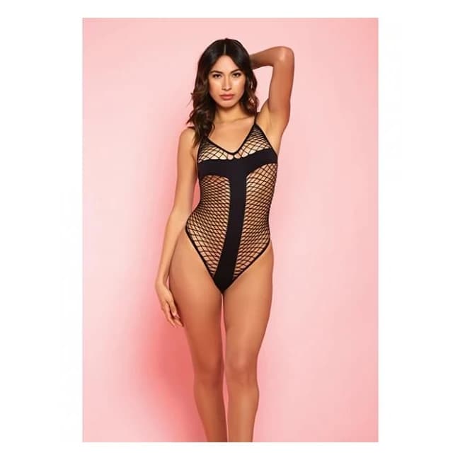 Moving Fast Fishnet Teddy Black O/s - Image 1